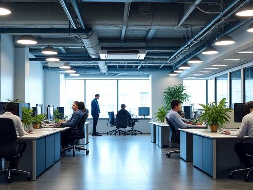 A stylish and functional open-plan commercial office space.